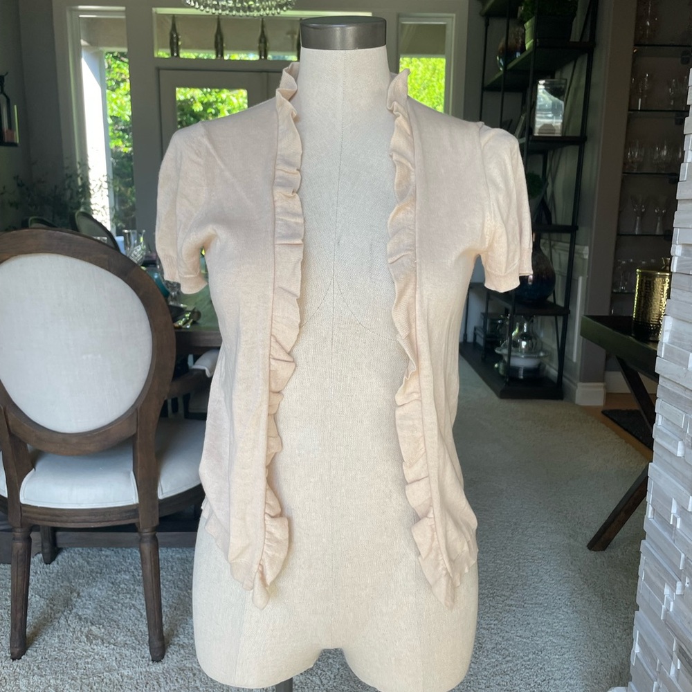J. Crew Beige Cotton-Cashmere Blend open cardigan